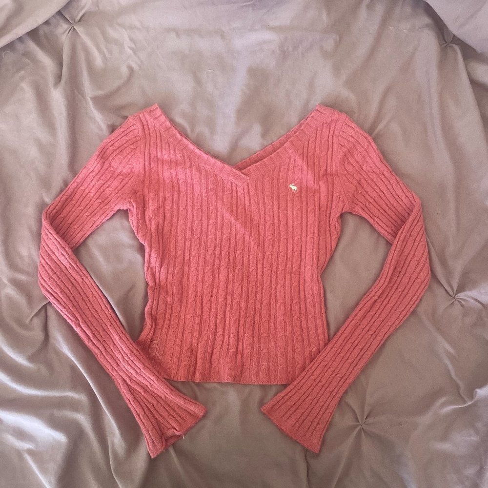 Pink Knitted Angora Wool Sweater